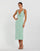 Formal Dresses Fitted Evening Gown Tea Length Formal Dress Sage