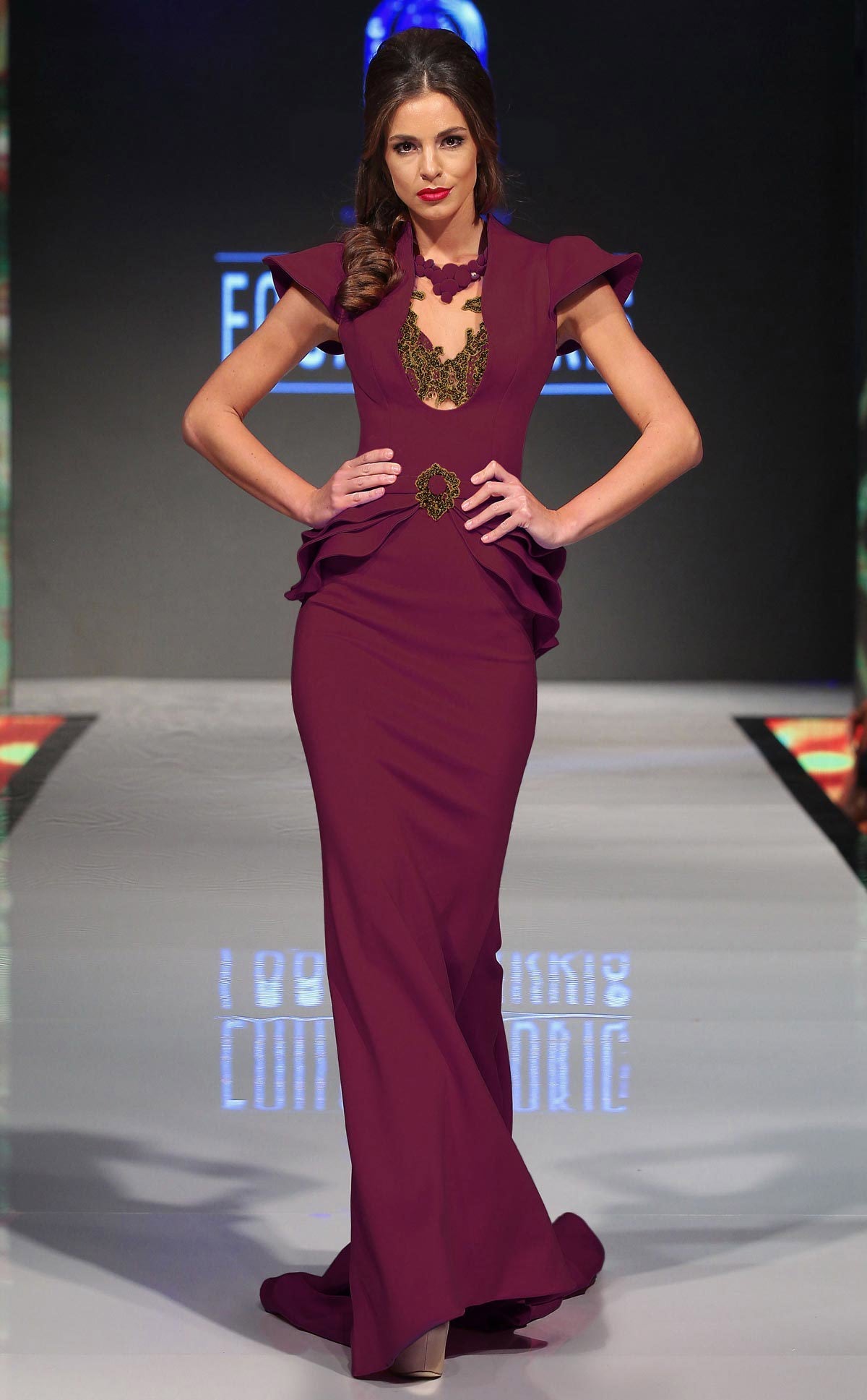 Formal Dresses Long Evening Gown Layered Metallic Formal Dress Cherry
