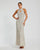 Prom Dresses Fitted Long Formal Evening Prom Dress Nude Silver