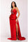 Prom Dresses Long Formal Prom Pleated Bodice Dress Red