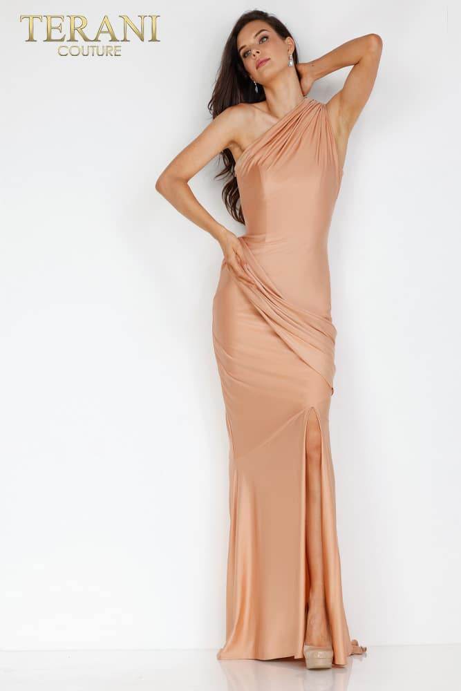 Prom Dresses Slit Long Formal Fitted Prom Dress Rose