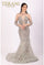 Formal Dresses Long Sleeve Mermaid Beaded Formal Dress Sage Silver