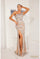 Formal Dresses Long Formal Fitted Prom Dress Gunmetal Silver