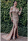 Formal Dresses Long Beaded Fitted Formal Prom Dress Ivory Nude