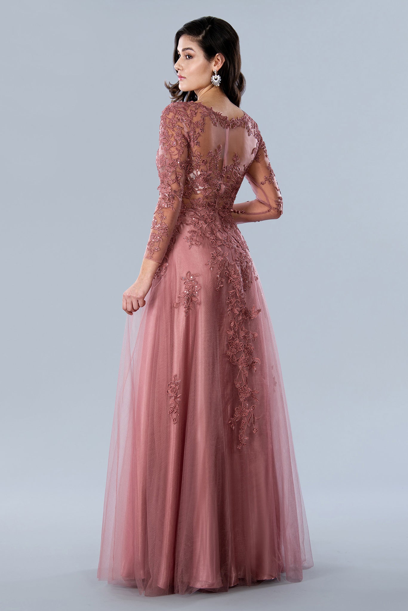 Mother of the Bride Dresses Long Sleeve Formal Mother of the Bride Dress Rose