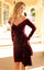 Cocktail Dresses Short Ruffle Velvet Cocktail Dress Burgundy