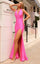 Prom Dresses Fitted Long Formal Slit Evening Prom Dress Hot Pink