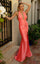 Prom Dresses High Slit Long Formal Prom Dress Coral