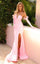 Prom Dresses Long Slit Formal Prom Evening Dress Light Pink