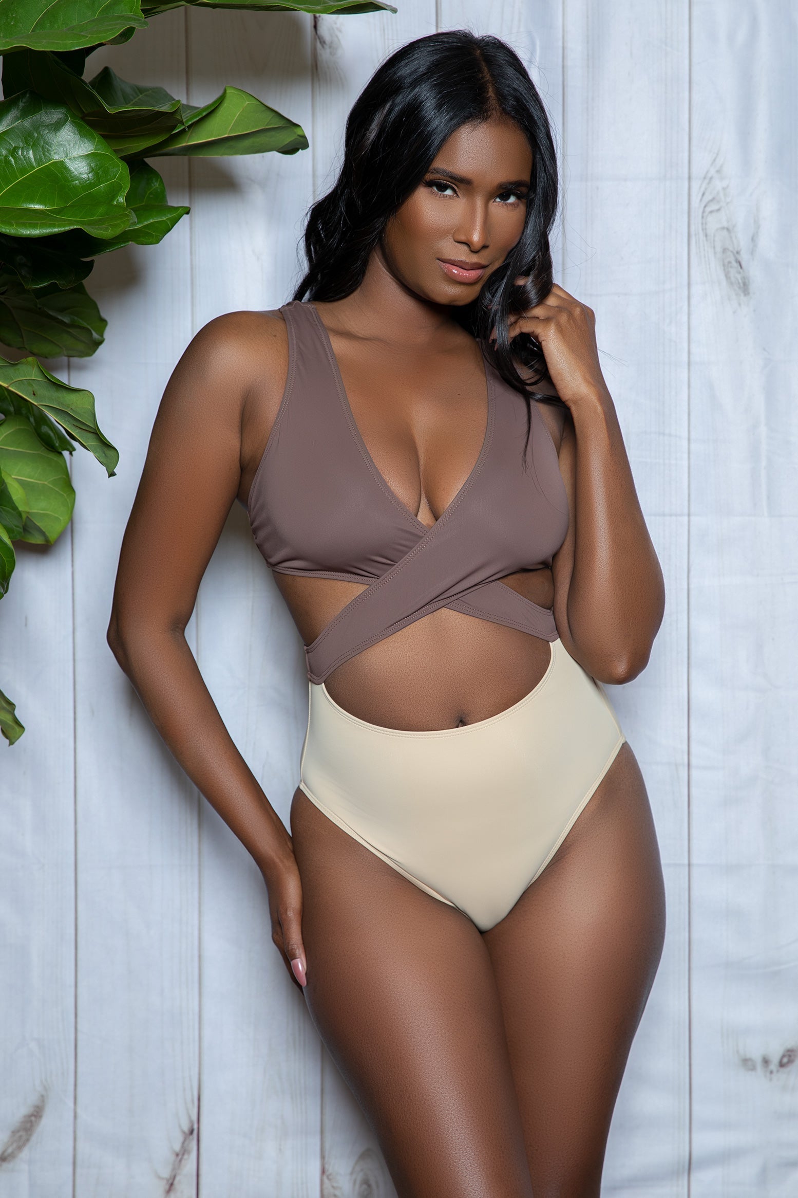 Swimwear 2384 Mia Swimsuit Brown/Tan
