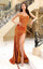 Prom Dresses Long Sequin Formal Slit Prom Dress Orange