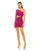 Cocktail Dresses One Sleeve Cut Out Draped Front Beaded Short Dress Fuchsia