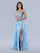 Prom Dresses Long Formal Floral Sequin Prom Dress Blue