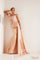 Formal Dresses Asymmetrical Long Evening Dress Blush Gold