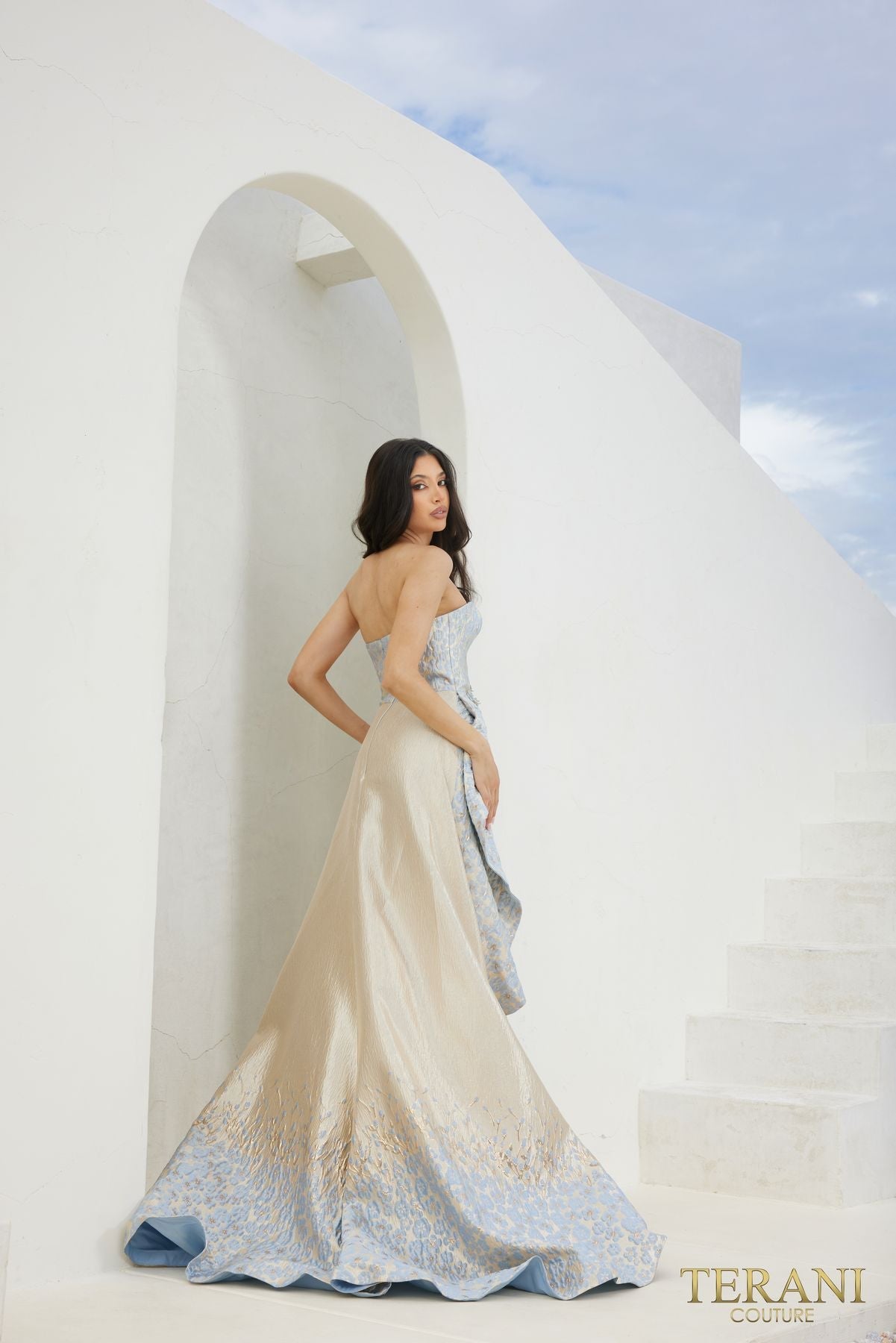 Formal Dresses A Line Long Formal Evening Dress Gold Gray