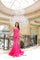 Prom Dresses Fitted Mermaid Long Formal Prom Dress  Neon Pink