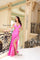 Prom Dresses Feather Slit Long Formal Fitted Prom Dress Fuchsia