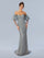 Formal Dresses Long Formal Detachable Sleeve Prom Dress Silver