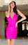 Cocktail Dresses Fitted Homecoming Short Cocktail Dress  Fuchsia