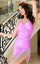 Cocktail Dresses Short Homecoming Fitted Fringe Cocktail Dress Orchid
