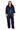Pant Suit Plus Size Sequin Jacket Pant Set  Navy