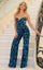 Jumpsuit Long Formal Floral Sequin Prom Jumpsuit Baby Blue