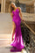 Prom Dresses Fitted Prom Long Formal Slit Evening Dress Magenta