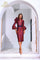 Cocktail Dresses Fitted 3D Floral Knee length Printed Dress Clay