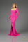 Formal Dresses Fitted Long Sleeve Formal Evening Dress Fuchsia
