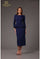 Cocktail Dresses Formal Tea Length Long Sleeve Cocktail Dress Navy