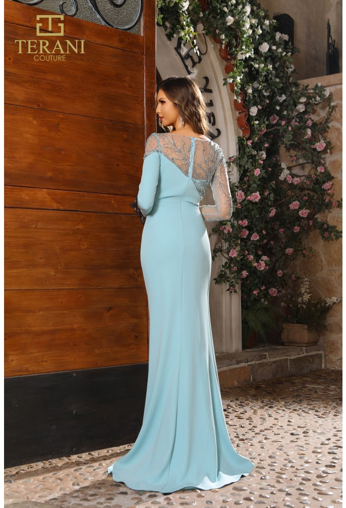 Mother of the Bride Dresses Long Sleeve Mother of the Bride Formal Dress  Seafoam