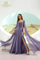Formal Dresses A Line Long Formal Beaded Cape Evening Dress Blueberry
