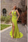 Prom Dresses Beaded Slit Long Formal Fitted Prom Dress Citrine
