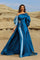 Formal Dresses Fitted Long Evening Formal Dress Blue Denim