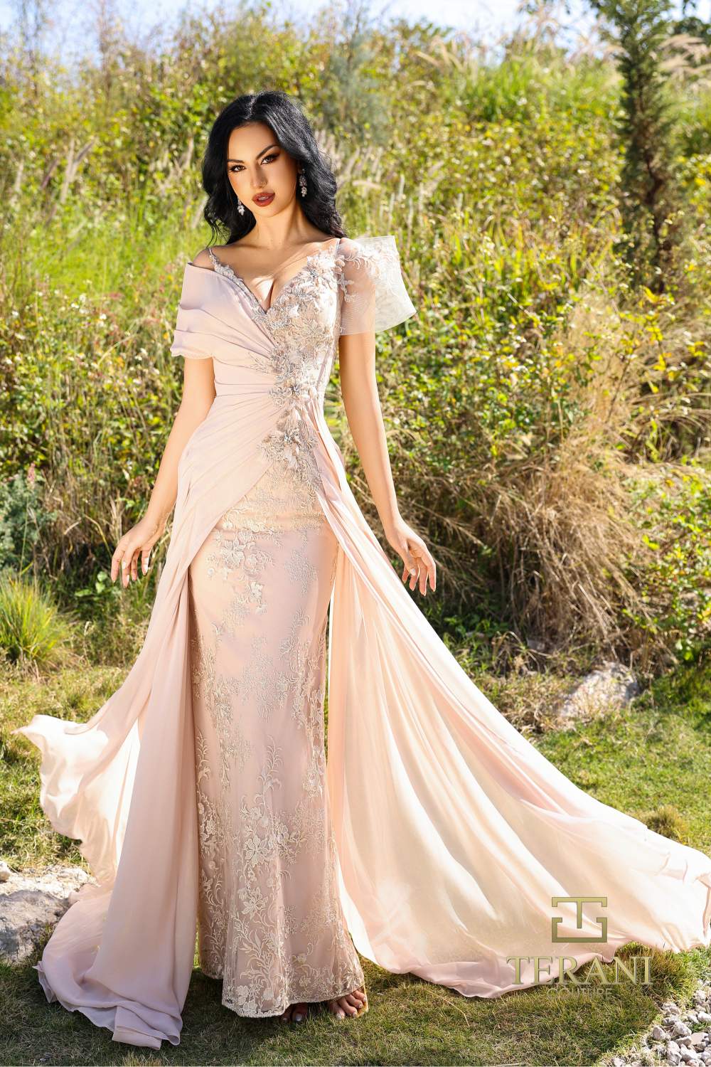 Formal Dresses Evening Long Fitted Overskirt Formal Dress Champagne Gold