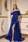 Formal Dresses Long Fitted Formal Overskirt Evening Dress Royal