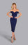 Cocktail Dresses Short Beaded Fringe Cocktail Knee Length Dress Navy