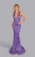 Prom Dresses Fitted Sequin Long Formal Evening Prom Dress Lavender Mist