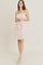 Cocktail Dresses Short Spaghetti Strap Waist Tie Double Layer Dress Blush