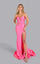Prom Dresses Formal Long Evening Fitted Corset Slit Prom Dress Bubble gum