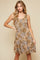 Cocktail Dresses Short Sleeveless Smocked Bodice Fined Dress Mustard/Gold