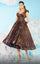 Cocktail Dresses Beaded Formal A Line Metallic Tea Length Dress Bronze