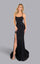 Prom Dresses Fitted Long Formal Evening Slit Prom Dress Black
