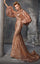 Formal Dresses Fitted Long Sleeve Sequin Formal Evening Dress Gold