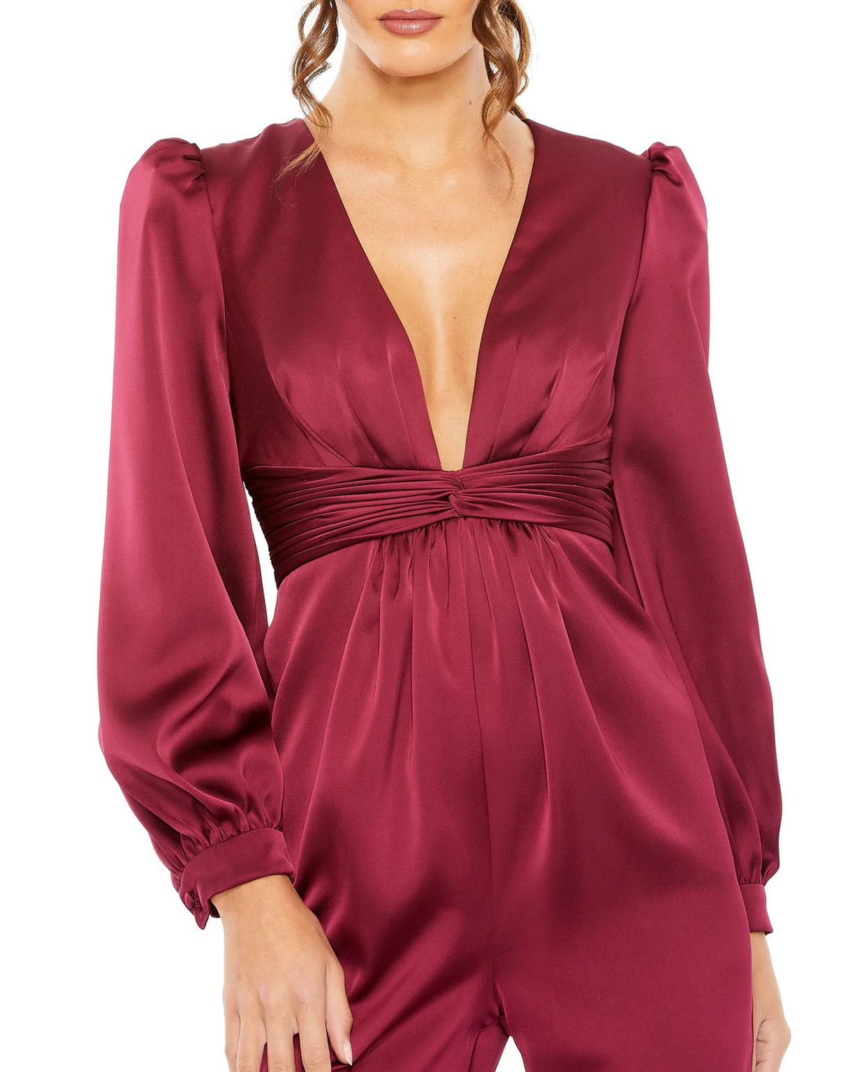 Jumpsuit Long Puff Sleeve Formal Jumpsuit Ruby