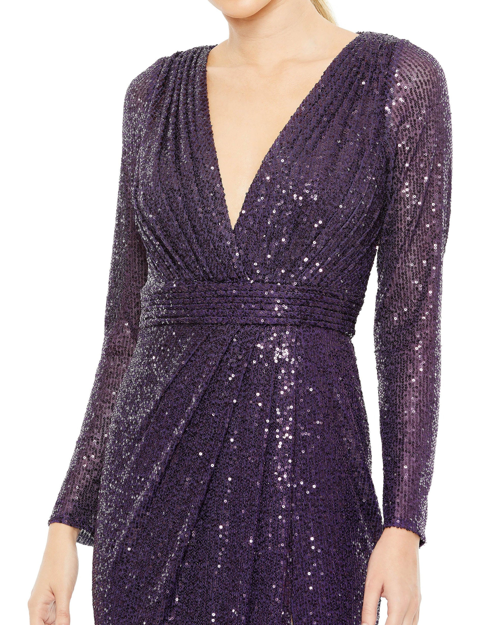 Formal Dresses Prom Long Sleeve Formal Dress Purple