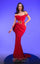 Formal Dresses  Ruffled Peplum Long Formal Evening Dress Red