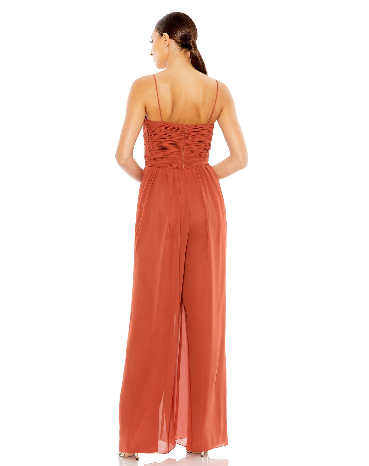 Jumpsuit Long Formal Prom Tie Belt Jumpsuit Cinnamon