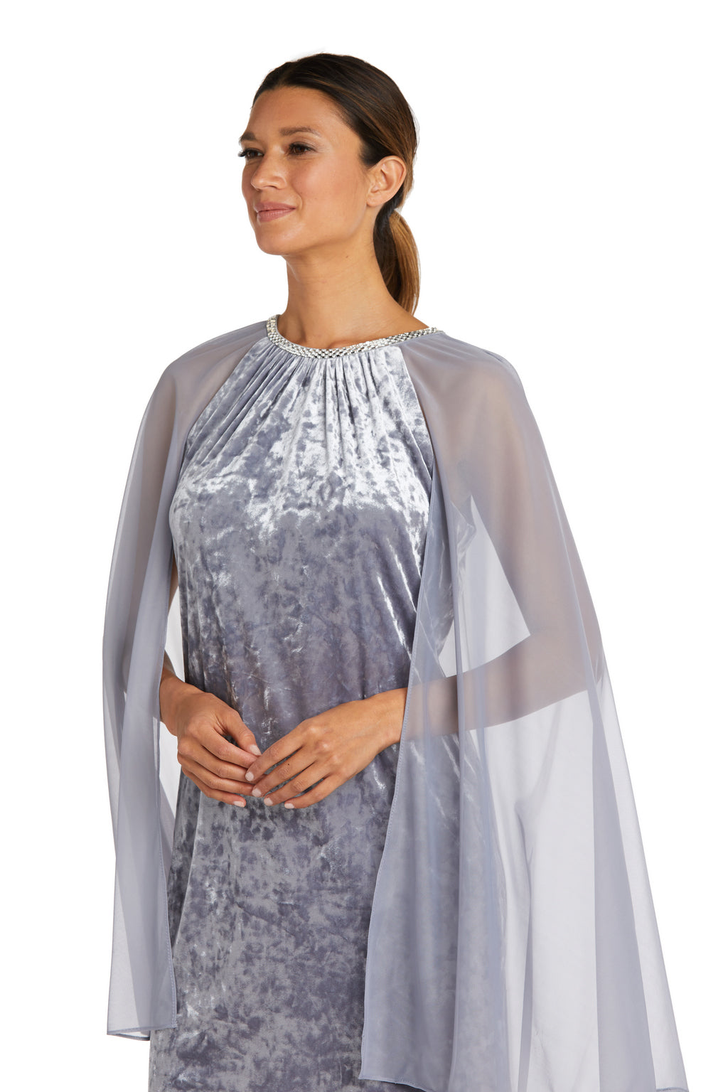 Cocktail Dresses Short Cocktail Mother of the Bride Cape Dress Charcoal