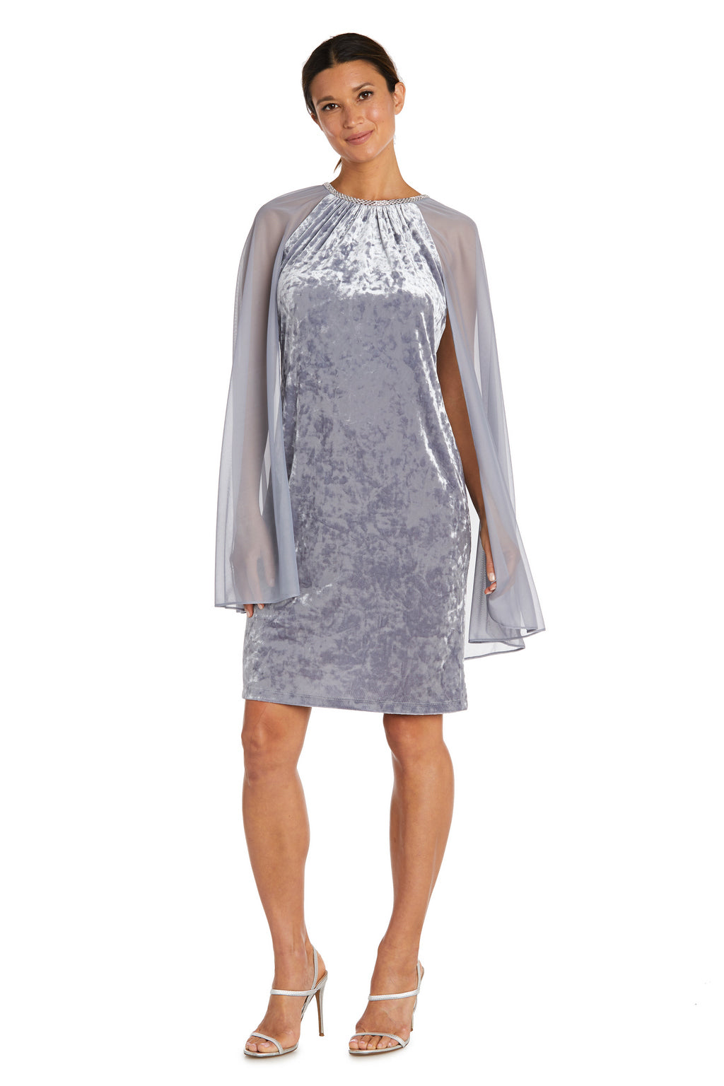Cocktail Dresses Short Cocktail Mother of the Bride Cape Dress Charcoal